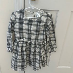 Girls Carters white and grey plaid dress. Size 4